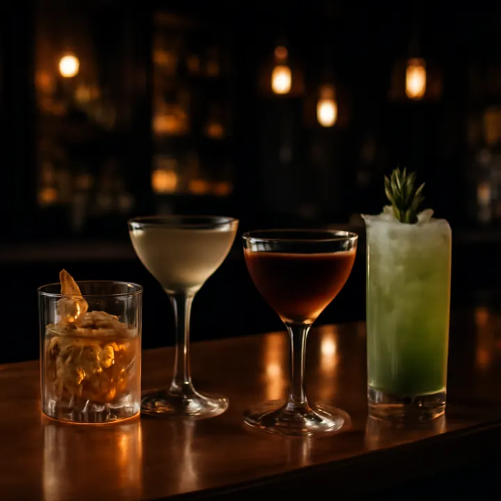 Craft cocktails served at copper bar
